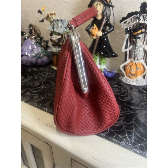 NWT-The Trend Genuine Leather Red Doctor Style Crossbody Handbag Purse main image 8